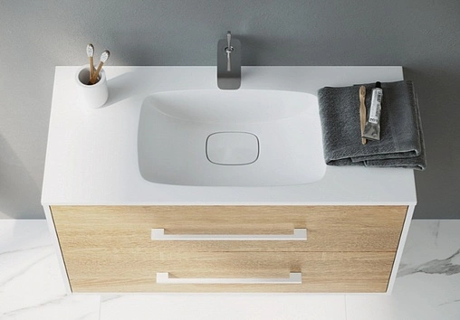 Тумба под умывальник подвесная Aqwella Miami 75 белый/дуб сонома MAI0175