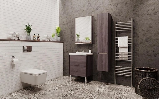 Шкаф-зеркало Aquaton Стоун 60 грецкий орех 1A231502SXC80 Шкаф-зеркало Aquaton Стоун 60 грецкий орех 1A231502SXC80