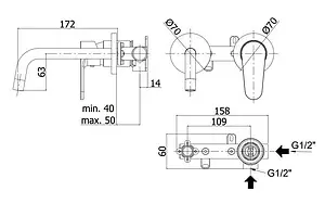 Смеситель для раковины из стены Paffoni Green хром GR101CR70 Смеситель для раковины из стены Paffoni Green хром GR101CR70, 2