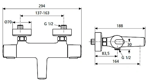 Термостат для ванны Ideal Standard Ceratherm 100 new хром A4623AA