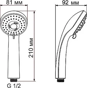 Лейка ручного душа Wasserkraft бронза A051 Лейка ручного душа Wasserkraft бронза A051, 2