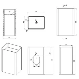 Раковина Aquanet Cube V27 55 белый 00198948, 2