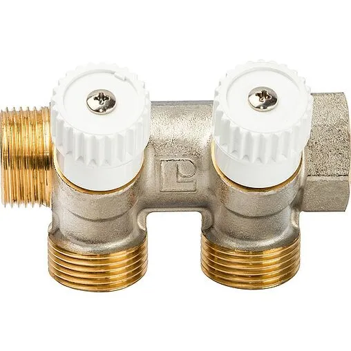 Коллектор запорно-балансировочный проходной 2 отвода ¾&quot;в/н x ½&quot;н Luxor CP 462 68512602