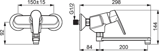 Смеситель для кухни настенный Oras Saga хром 3937Y