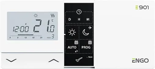Беспроводной комнатный терморегулятор ENGO белый E901-RF