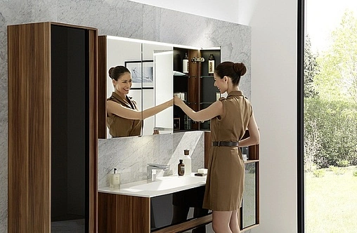 Тумба-умывальник подвесная VitrA Metropole 100 чёрный/сливовое дерево 58183