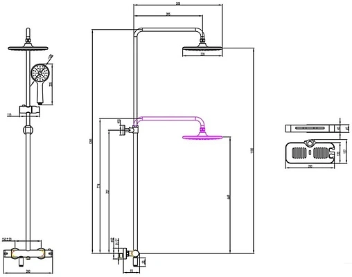 Душевая система с термостатом для ванны Lemark Tropic хром LM7010C