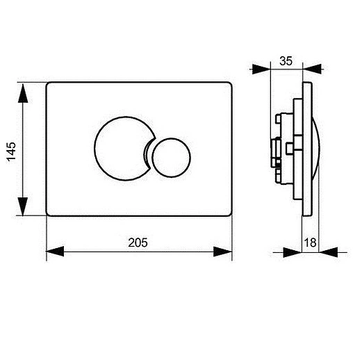 Клавиша смыва для унитаза Sanit S706 16.706.93..0000 хром матовый