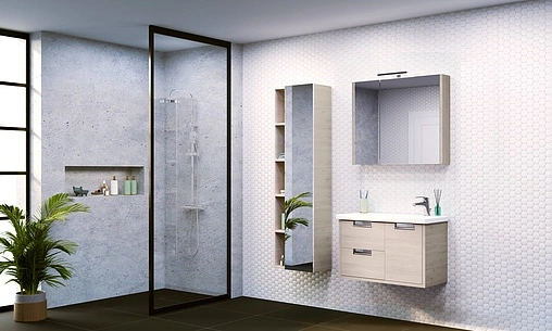 Шкаф-зеркало Roca Etna 80 дуб верона 857304445