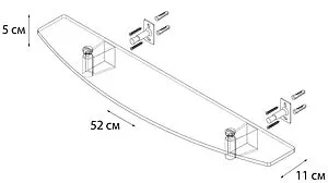 Полка Fixsen Trend чёрный матовый FX-97803, 2