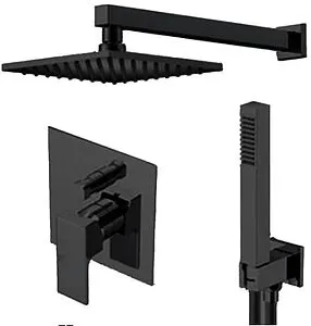 Душевая система со смесителем для душа Gattoni Kubik чёрный матовый KTQ15/PDNO Душевая система со смесителем для душа Gattoni Kubik чёрный матовый KTQ15/PDNO, 3