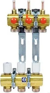 Группа коллекторная с расходомерами 3 отвода 1"в/в x ¾"ек Giacomini R553KY063 Группа коллекторная с расходомерами 3 отвода 1"в/в x ¾"ек Giacomini R553KY063, 1