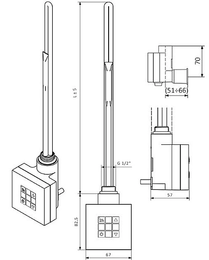 Блок управления Terma KTX2-MS 120-1000 Вт хром WEKT2-KCROS