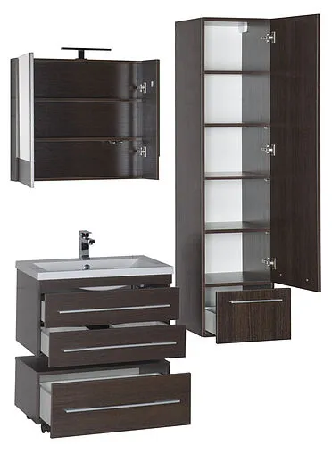 Шкаф-зеркало Aquanet Нота 75 L венге 00159109