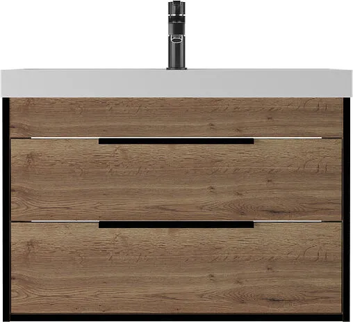 Тумба под умывальник подвесной Домино Bazis 80 дуб галифакс табак DA6105T