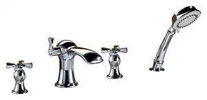 Смеситель на борт ванны на 4 отверстия Lemark Benefit хром LM2541C Смеситель на борт ванны на 4 отверстия Lemark Benefit хром LM2541C, 1