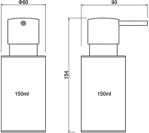 Дозатор для жидкого мыла Aquatek Оберон чёрный матовый AQ4229MB Дозатор для жидкого мыла Aquatek Оберон чёрный матовый AQ4229MB, 2