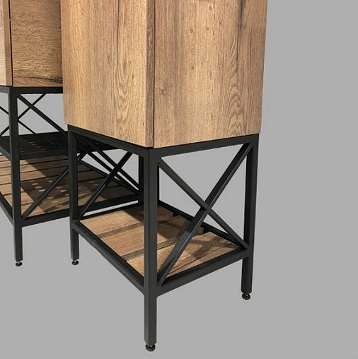 Тумба-умывальник напольная Comforty Бредфорд 90 дуб тёмный/чёрный 00004148003CF