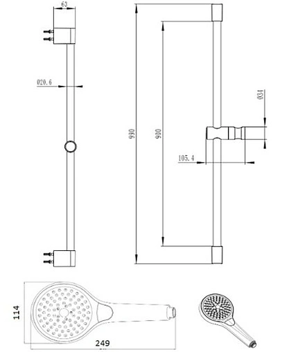 Душевая стойка Villeroy&amp;Boch Embrace Plus хром TVS1089000161