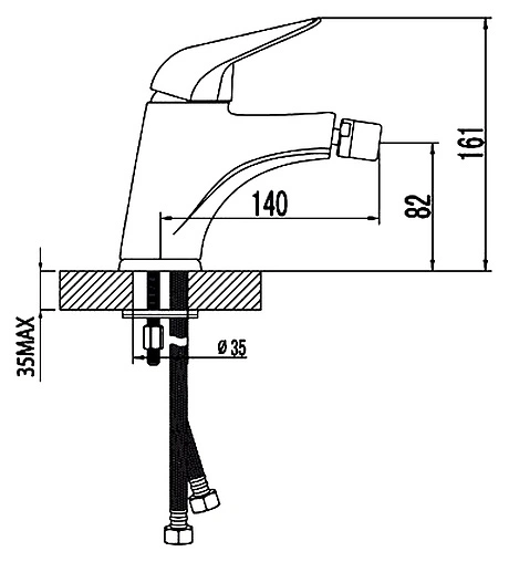 Смеситель для биде Lemark Poseidon хром LM4208C Смеситель для биде Lemark Poseidon хром LM4208C