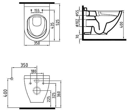 Унитаз подвесной безободковый Bien Harmony черный матовый HRKA052N5VP0B7000