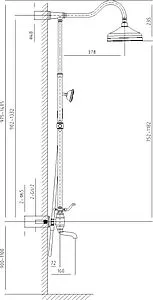 Душевая система со смесителем для ванны Timo Lina бронза SX-7030/02, 2