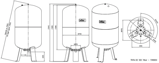 Гидроаккумулятор Reflex DE 500л 16 бар 7348650