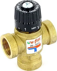 Трехходовой термостатический смесительный клапан ¾&quot; +20...+43°С Kvs 1.6 Uni-Fitt 350G0130, 1