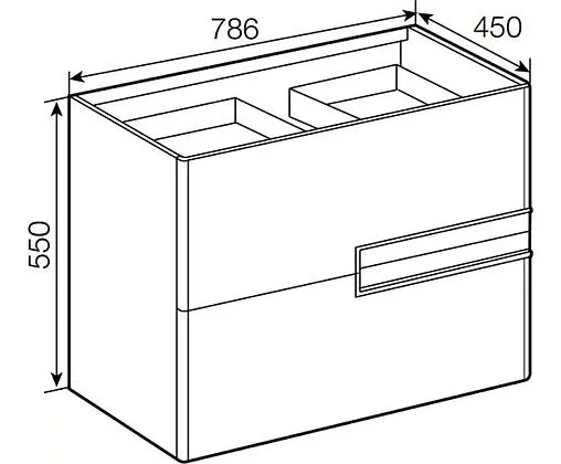 Тумба-умывальник подвесная Roca Victoria Nord 80 чёрный глянец ZRU9000097+