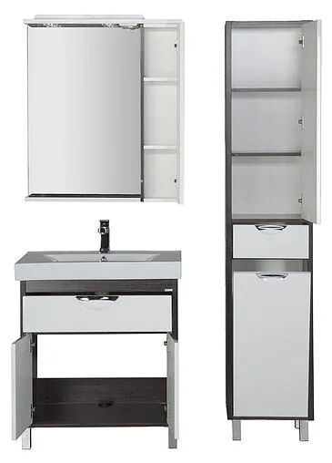 Шкаф-зеркало Aquanet Гретта 75 R белый/венге 00173995