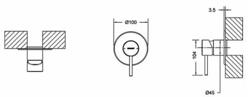 Смеситель для душа скрытого монтажа Bravat Arc чёрный матовый PB86061BW-A1-ENG