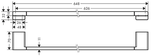 Полотенцедержатель Hansgrohe AddStoris чёрный матовый 41747670