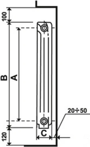 Радиатор биметаллический 10 секций STI MAXI 500/100