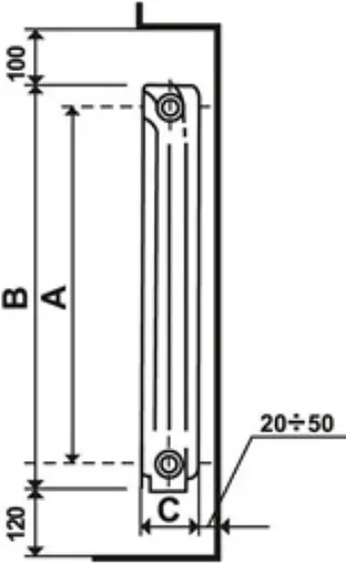 Радиатор биметаллический 4 секции STI MAXI 500/100