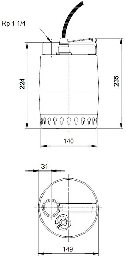 Насос дренажный Q=14м³/ч H=9м Grundfos UNILIFT KP 350-M1 013N1300