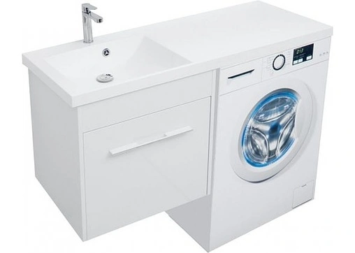 Тумба-умывальник подвесная над стиральной машиной Aquanet Августа 120 L дуб сонома 00210027+00239565