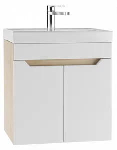 Тумба-умывальник подвесная Айсберг Мечта 50 белый/дуб сонома DM2315T+4607152361544, 1