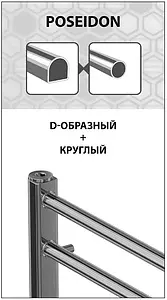 Полотенцесушитель электрический лесенка Lemark Poseidon П10 800х500 полированная сталь LM42810E, 5