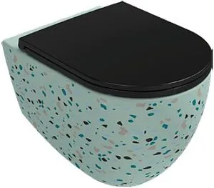 Унитаз подвесной безободковый ISVEA Infinity Terrazzo мятный 10NF02001SV-2T-TRZ, 1