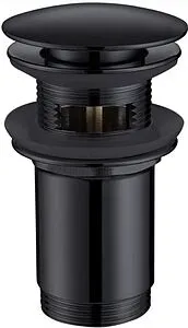 Выпуск автоматический для раковины с переливом Abber BEQUEM чёрный матовый AF0010B Выпуск автоматический для раковины с переливом Abber BEQUEM чёрный матовый AF0010B, 1