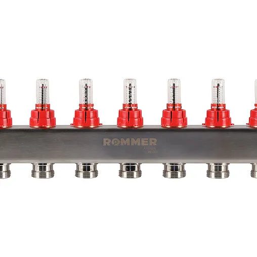Группа коллекторная с расходомерами 12 отводов 1&quot;в/в x ¾&quot;ек Rommer RMS-1201-000012