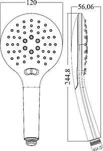 Лейка ручного душа Aquanet хром КН30500СР, 2