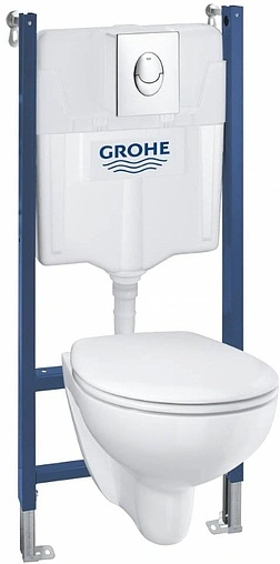 Комплект 6 в 1 Grohe Solido 39419000 с кнопкой Skate Air 38505000 хром глянцевый