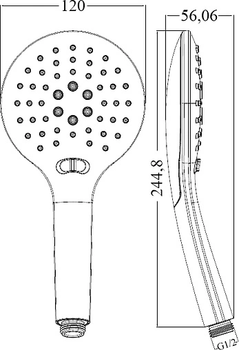 Лейка ручного душа Aquanet хром КН30500СР