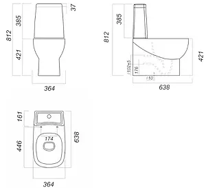 Унитаз-компакт Sanita Luxe Infinity Color Grey Stone серый матовый INFSLCC25170522 Унитаз-компакт Sanita Luxe Infinity Color Grey Stone серый матовый INFSLCC25170522, 2