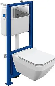 Комплект 6 в 1 Cersanit Crea Square CO DPL EO slim 64442 с кнопкой Estetica хром глянцевый, 1