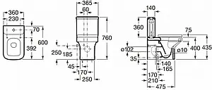 Чаша унитаза Roca Dama-N белый 34278W000, 2