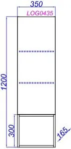Шкаф-пенал подвесной Clarberg Logic В35 белый LOG0435 Шкаф-пенал подвесной Clarberg Logic В35 белый LOG0435, 2
