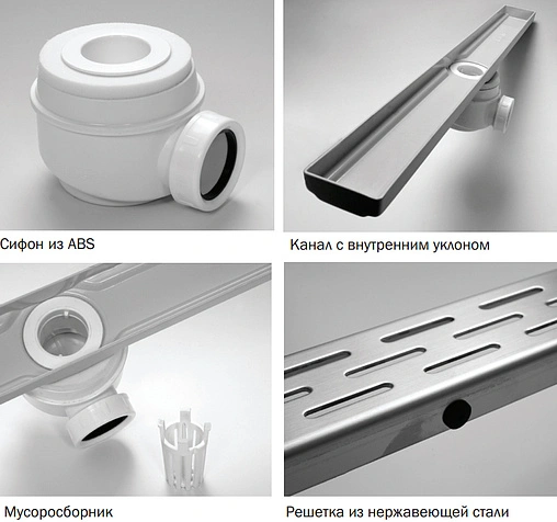 Лоток душевой Set 889мм h=80мм 0.5л/сек ACO Showerline 405720