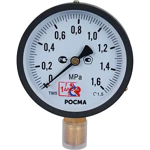 Манометр радиальный Росма ТМ-510Р.00 100мм 16 бар ½" 00000006833 Манометр радиальный Росма ТМ-510Р.00 100мм 16 бар ½" 00000006833, 1